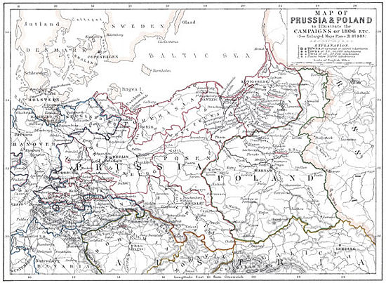 Map Of Battles Of Prussia And Poland In 1806 Alison S History Of Europe Map Napoleonic Wars Napoleon Bonaparte