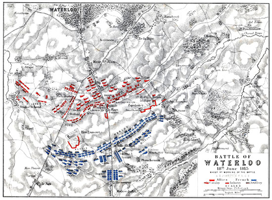 Waterloo : Alison’s History of Europe : Map : Napoleonic Wars